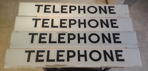 VINTAGE 70s PAY PHONE BOOTH FRONT FROSTED GLASS WITH LARGE BLACK FONT  331/2