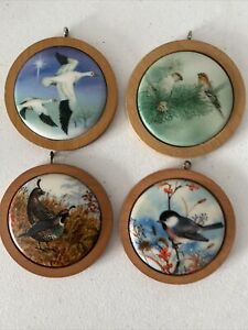 Hallmark Wildlife Christmas Ornaments Birds Collector Series Vintage Set of 4