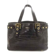 J M Davidson Tote Bag Crocodile Embossed Leather Dark Brown /Nw2 Ladies