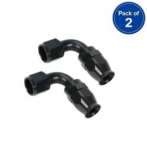 2X AN6 6AN 90 Degree PTFE  Swivel Hose End Fitting Adapter Black QUALITY!