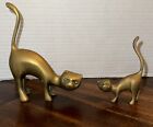 Vintage Set Of Brass Cats Long Tail Up Mid Century Modern.
