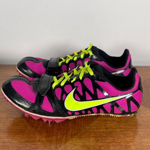 Nike Womens Zoom Rival Sprint Track Shoes Size 8.5 Purple Black Neon 456811-530
