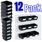 Pegboard Bins - 12 Pack - Hooks to Peg Board - Organize Hardware, Accessories