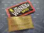 Willy Wonka Wonka Bar and Golden Ticket Replica( NO Chocolate/BAR MADE OF WOOD