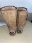 Ugg Women's Classic Tall 5815 Brown Suede Shearling Mid-Calf Snow Boots Sz 8W