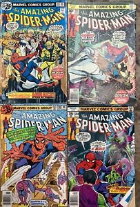 The Amazing Spider-Man 156, 163, 180, 186 Marvel 1976-78 Comic Books