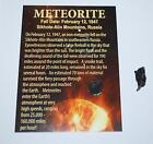 Sikhote Alin Russian Genuine Meteorite 2 to 3 grams size w/ Color Label #738