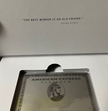 American Express Metal card type mirror + BOX AMEX Platinum card 1 sheet NEW