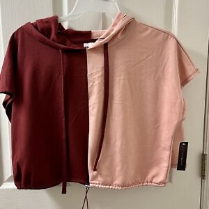 No Boundaries Women’s 2 Piece Outfit Pink Fleece Shorts & Hooded Shirt Size 2XL