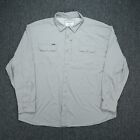 Poncho Shirt Mens 3XL Gray The Fishing Shirt Long Sleeve Magnetic Pockets