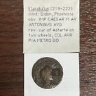 Counter-marked! Rare! Roman Ae Elagabalus 218-222 Phoenicia R1155