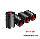 4x Car Tire Valve Caps Stem Air Dust Caps Cover All Black Red For Alfa Romeo (For: Ferrari Monza SP1)