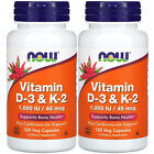 Now Foods Vitamin D-3 & K-2, 120 Veg Capsules, 2 Pack