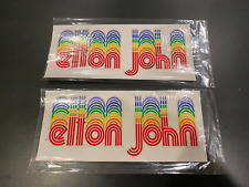 elton john pair of Jumbo decal stickers 4x10 Vegas Out Of Print