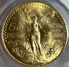 1921 MEXICO GOLD 50 PESO COIN PCGS MS63