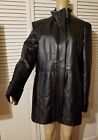 Excelled Collection Heavy Genuine Leather Coat Removable Lining Black Large