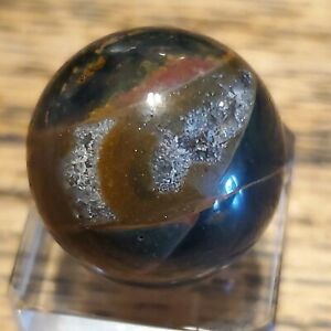 Ocean Jasper Druzy Sphere Ball Orb Marble 22mm, 16g