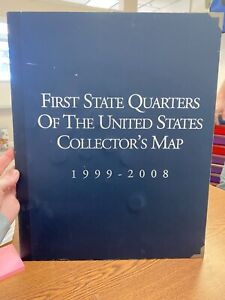 FIRST STATE QUARTERS OF THE UNITED STATES COLLECTORS MAP 1999-2008 MISSING ONE