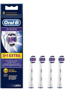 NEW! Braun Oral B 3D White Replacement Electric Toothbrush Heads 4 Pack