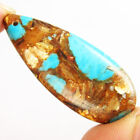 1Pcs Color Sea Sediment Gold Copper Bornite Stone Teardrop Shield Oblong Pendant