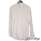 #1 MENSWEAR Brioni Italy White Jacquard Self Houndstooth French Cuff Shirt 16 NR