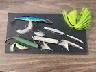 New ListingVintage Assorted Box of Salt Water Lures, Rubber Fish & Weights