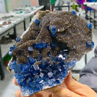 2.15LB Rare Natural blue cubic fluorite mineral crystal sample/China