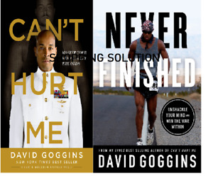 NEVER FINISHED : + CAN 'T HURT ME BEST SELLING 2  BOOK SET  BY DAVID GOGGINS..