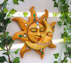 Ebros Orange Mosaic Face Sun with Yellow Mosaic Moon, 13