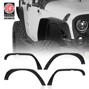 Front & Rear Steel Flat Rough Country Fender Flares for Jeep Wrangler 07-18 JK (For: Jeep)