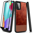 For Samsung Galaxy A52 A52s 5G Case Brown Leather Phone Cover w/ Tempered Glass