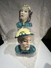 Pair Vintage Goldscheider Mongol Head Busts by Helen Liedoff