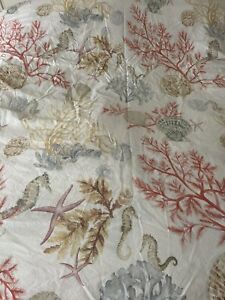 Pottery Barn Sea Coral, Seahorse, Shell Costal Duvet Cover Full/queen