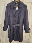 DSCP Men's Navy Military Trench Coat Size 42R All Weather Removable Liner 3287