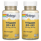 Solaray, (2 Pack) Vitamin D3 + K2, Soy Free, 60 VegCaps