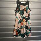 vince camuto womens dress 14 floral pink black colorful a line vestido mujer s24