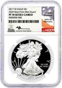2017 W $1 Proof Silver Eagle 2020 West Point Hoard NGC PF70 UCAM Mercanti
