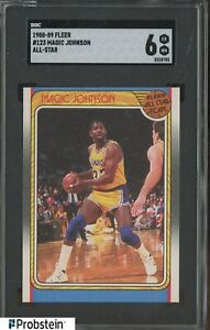 New Listing1988-89 Fleer All-Star Basketball #123 Magic Johnson Lakers HOF SGC 6 EX-NM