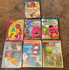 7 Toddler DVD lot 4 BARNEY~1 Kermit the Frog~ 1 Care Bear ~ 1 Cat in the Hat