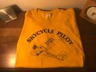 1984 (L/XL) Sportswear Skycycle Pilot Vintage Yellow T Shirt Tee Aviation 80s