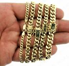 Real 10K Yellow Gold 5mm-10mm Miami Cuban Link Chain Bracelet Necklace
