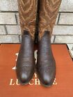 LUCCHESE BARREL BROWN EXOTIC AMAZONIAN SHEEP COWBOY BOOTS 12 D