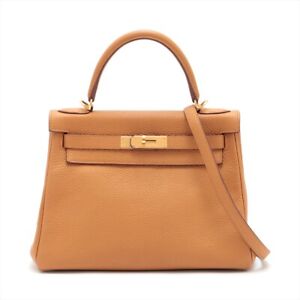 Hermès Kelly 28 Taurillon Clemence Biscuit Gold Metal Z: 2021