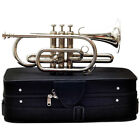 CORNET Bb FLAT CHROME PLATED WITH HARD CASE + MOUTHPIECE