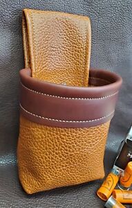 Genuine leather shotgun shell bag pouch skeet, sporting clays, trap