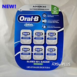 Oral B Glide Bacteria Defense Floss Advanced Floss 6 pks ( total 288.7YD )  NEW!