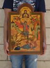 Large Antique Rare Russian Orthodox Wood Icon Hand-Painted Saint George 23