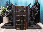 Gothic Excalibur Sword Guardian Dragon Bookend Set of Two Figurine Faux Stone