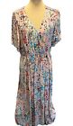 Chic Soul Size 2X Boutique Pink Flutter Sleeve Maxi Dress Floral Boho in EUC.