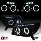 Fit 2003-2005 Toyota 4Runner Black Smoke Dual Halo Projector Headlights LED Bar (For: 2005 Toyota 4Runner)